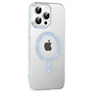 Joko Apple İphone 15 Pro Move Taşlı Magsafe Kapak - Mavi