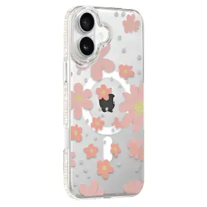 Joko Apple İphone 16 Floral Magsafe Kapak - Pembe