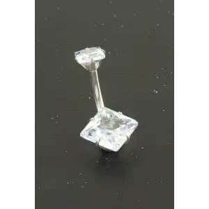 Kare Zirkon Taşlı Çelik Piercing 1 Adet