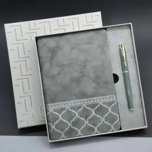 Kutulu Deri Defter Roller Kalem Set