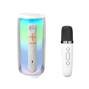 Pluse 6 Mikrofonlu RGB Kablosuz Hoparlör - Beyaz