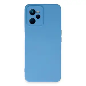 Realme C35 Kılıf Nano İçi Kadife Silikon - Mavi