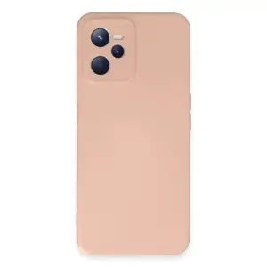 Realme C35 Kılıf Nano İçi Kadife Silikon - Pudra