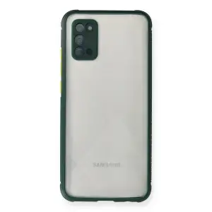 Samsung Galaxy A02s Kılıf Miami Şeffaf Silikon - Koyu Yeşil
