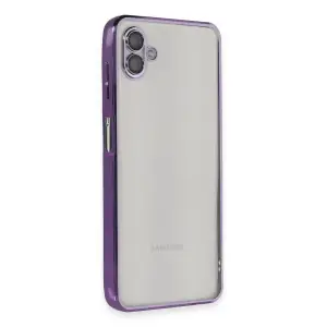Samsung Galaxy A04 Kılıf Razer Lensli Silikon - Mor
