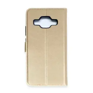 Samsung Galaxy J5 Trend S Plus Kapaklı Kılıf - Gold