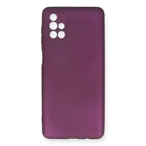 Samsung Galaxy M51 Kılıf First Silikon - Mürdüm