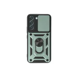 Samsung Galaxy S24 Kılıf Pars Lens Yüzüklü Silikon - Yeşil