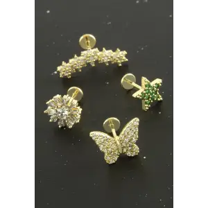 Tragus Zirkon Taşlı  Piercing 1 Adet