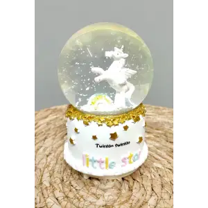 Unicorn Pilli Müzikli Işıklı Kar Küresi (Orta Boy)
