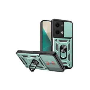 Xiaomi Poco X6 Kılıf Pars Lens Yüzüklü Silikon - Yeşil