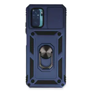 Xiaomi Redmi Note 10 Kılıf Pars Lens Yüzüklü Silikon - Lacivert