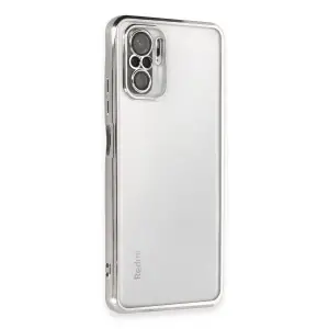 Xiaomi Redmi Note 10 Kılıf Razer Lensli Silikon - Gümüş