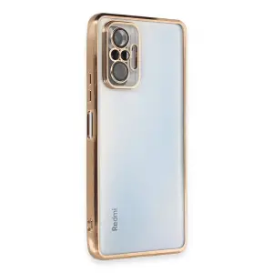 Xiaomi Redmi Note 10 Pro Kılıf Razer Lensli Silikon - Gold