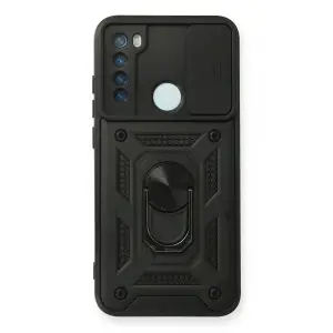 Xiaomi Redmi Note 8 Kılıf Pars Lens Yüzüklü Silikon - Siyah
