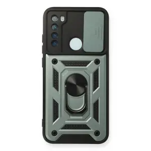 Xiaomi Redmi Note 8 Kılıf Pars Lens Yüzüklü Silikon - Yeşil