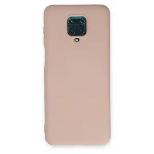 Xiaomi Redmi Note 9 Pro Kılıf Nano İçi Kadife Silikon - Pudra
