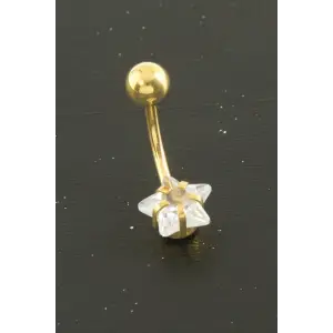 Yıldız Zirkon Taşlı Çelik Piercing 1 Adet