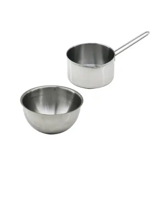 2pcs Set Paslanmaz Çelik Cheff Sütlük - Sosluk=14cm - Derin Kap=17cm