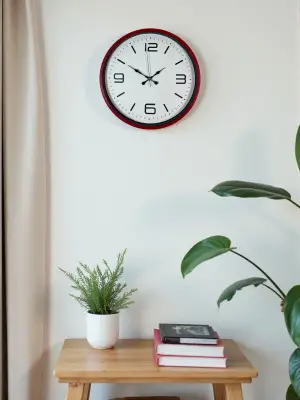 36 Cm Kırmızı Modern Dekoratif Duvar Saati
