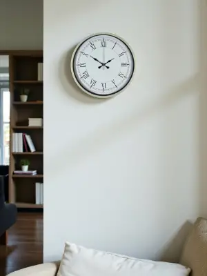 36 Cm Krem Dekoratif Duvar Saati