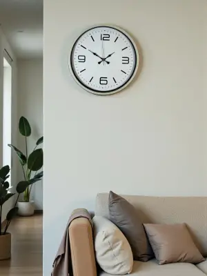 36 Cm Krem Modern Dekoratif Duvar Saati
