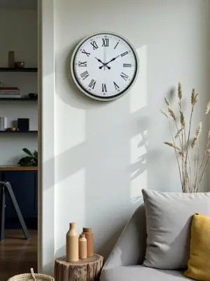 36 Cm Krem Roma Rakamlı Duvar Saati