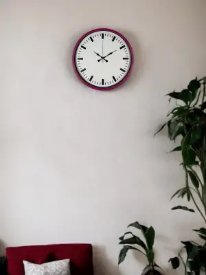 36 Cm Pembe Dekoratif Duvar Saati