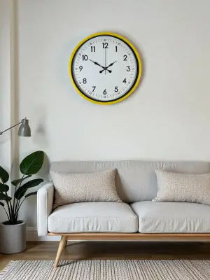 36 Cm Sarı Dekoratif Duvar Saati