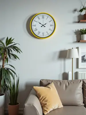 36 Cm Sarı Dekoratif Duvar Saati