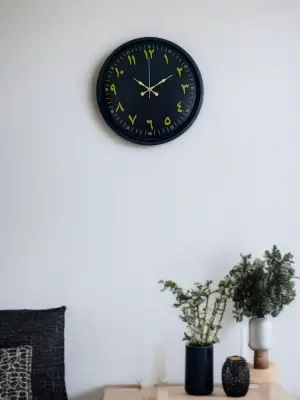 36 Cm Siyah Arapça Rakamlı Duvar Saati