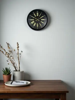 36 Cm Siyah Modern Duvar Saati