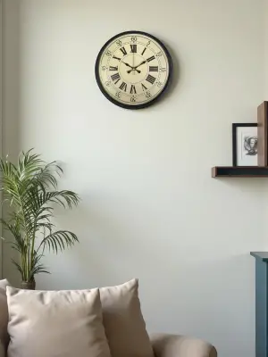 36 Cm Siyah Retro Tasarım Duvar Saati