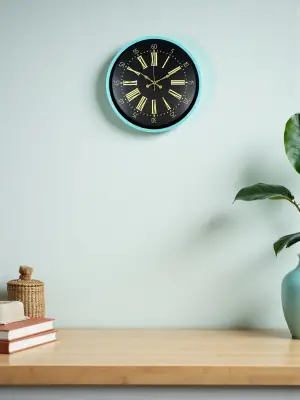 36 Cm Turkuaz Dekoratif Duvar Saati