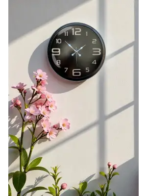 40 cm Siyah Metal Modern Duvar Saati