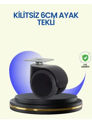 6 Cm Döner Kilitsiz Ayak Tek Parça