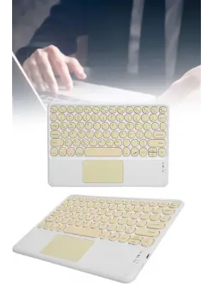 Android Ve İos Uyumlu Bluetooth Klavye Touchpad Slim Kablosuz Wifi Q Klavye