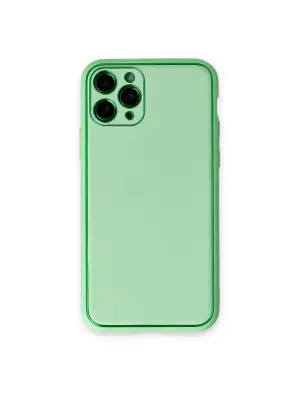 Apple İphone 11 Pro Kılıf Coco Deri Silikon Kapak - Açık Yeşil