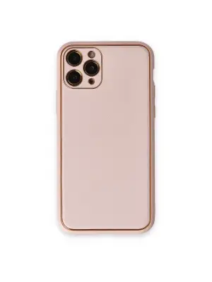 Apple İphone 11 Pro Kılıf Coco Deri Silikon Kapak - Pudra