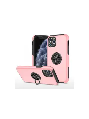 Apple İphone 11 Pro Max Kılıf Elit Yüzüklü Kapak - Pembe
