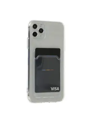 Apple İphone 11 Pro Max Kılıf Kart Şeffaf Silikon - Şeffaf