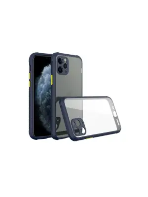 Apple İphone 11 Pro Max Kılıf Miami Şeffaf Silikon - Lacivert