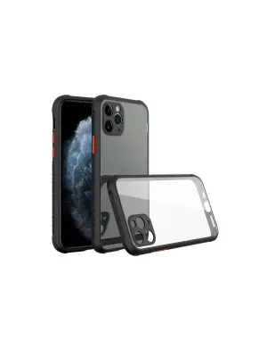 Apple İphone 11 Pro Max Kılıf Miami Şeffaf Silikon - Siyah