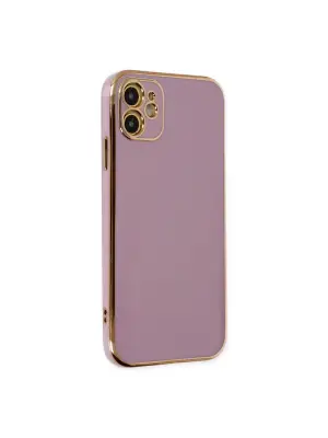 Apple İphone 12 Kılıf Volet Silikon - Mor