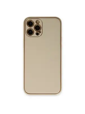 Apple İphone 12 Pro Kılıf Coco Deri Silikon Kapak - Gold
