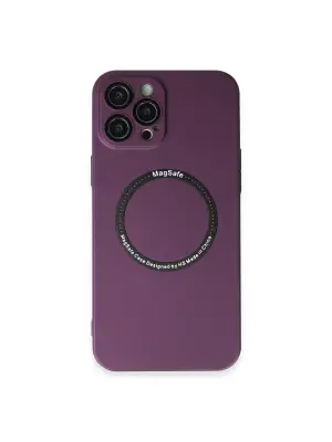 Apple İphone 12 Pro Kılıf Jack Magneticsafe Lens Silikon - Mürdüm