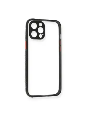 Apple İphone 12 Pro Kılıf Miami Şeffaf Silikon - Siyah