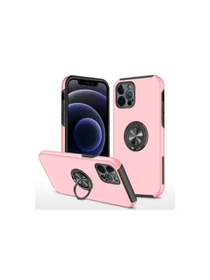 Apple İphone 12 Pro Max Kılıf Elit Yüzüklü Kapak - Pembe