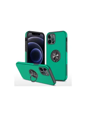 Apple İphone 12 Pro Max Kılıf Elit Yüzüklü Kapak - Yeşil
