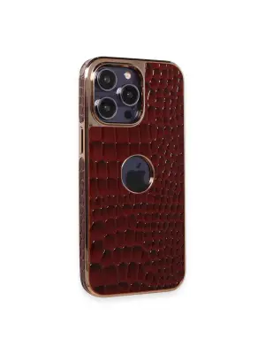 Apple İphone 13 Pro Max Kılıf Snake Kapak - Bordo